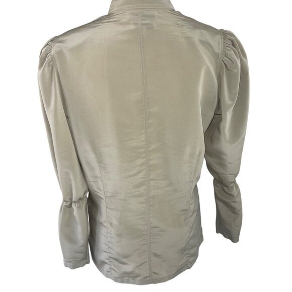 Dino Valiano Vintage Womens Blouse Size Small Beige Bishop Sleeve Casual - Picture 12 of 13